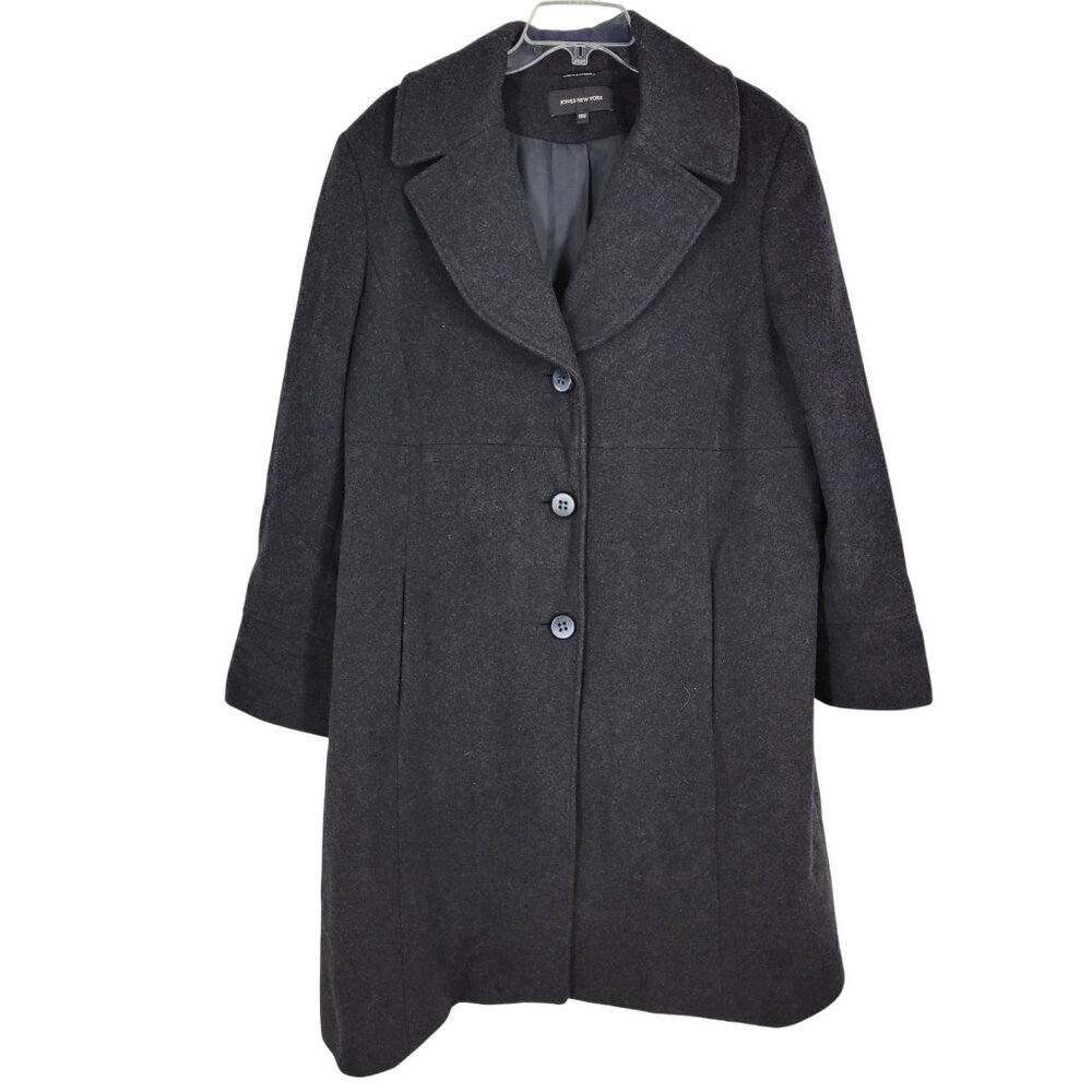 Wool Blend Coat 18W Quiet Luxury Minimalist Classic Overcoat Tailored Chic gray